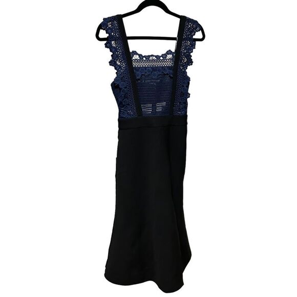 Revolve Self-Portrait Angelique Frilled Split Front Sculptured Midi Dress - Picture 7 of 13